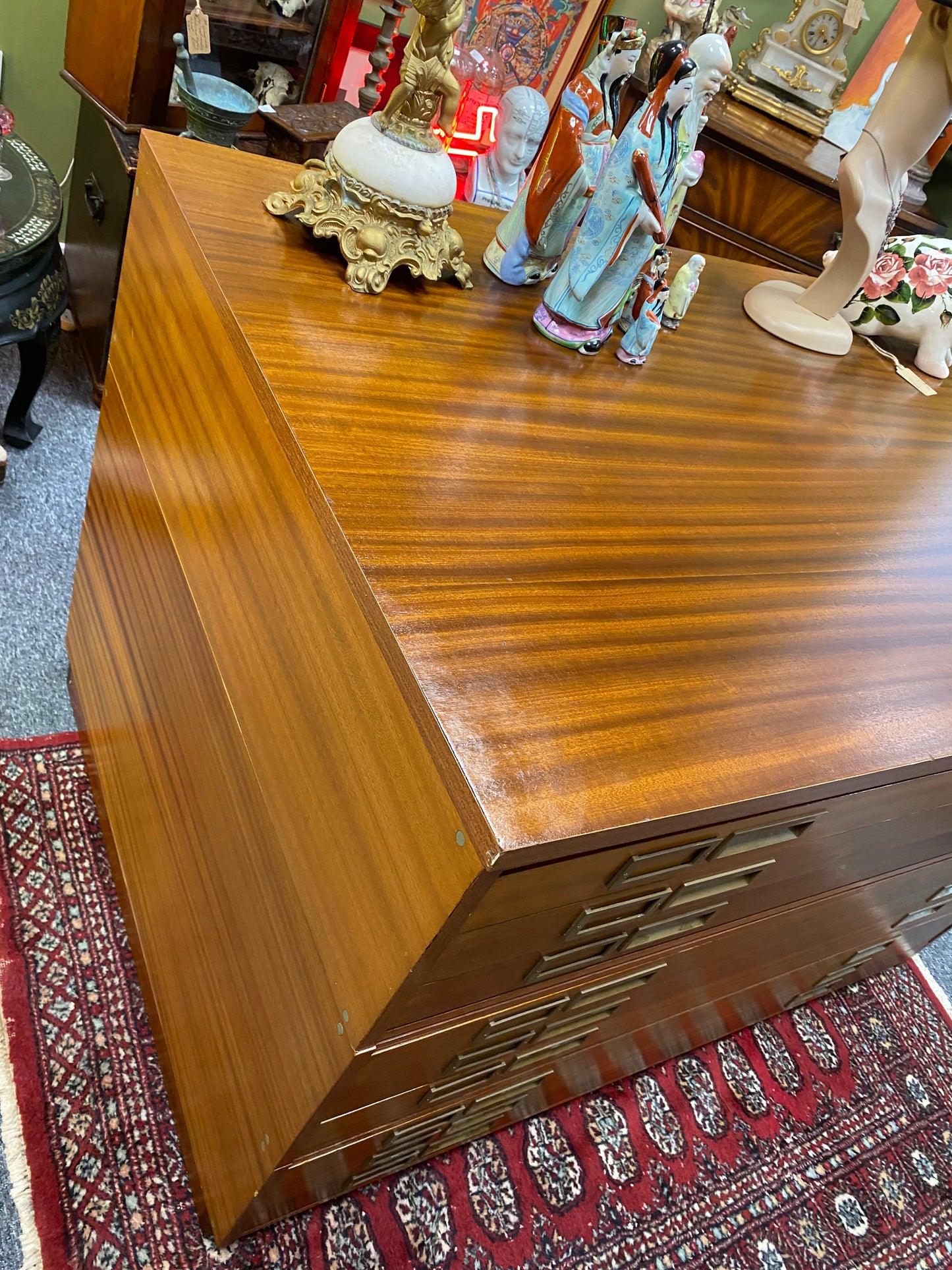Large Teak sectional plan chest by Abbass