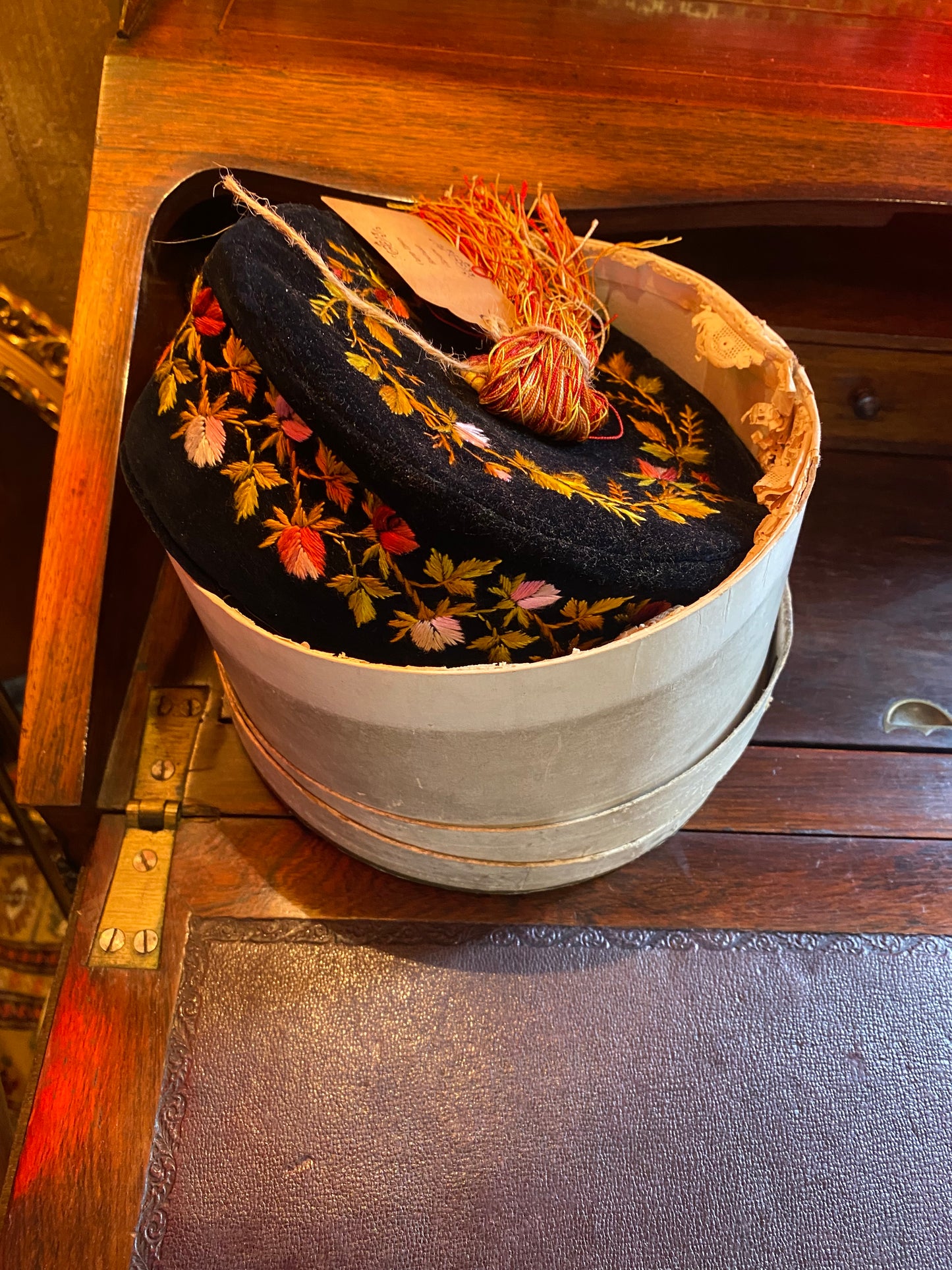 Victorian smoking cap in its original box