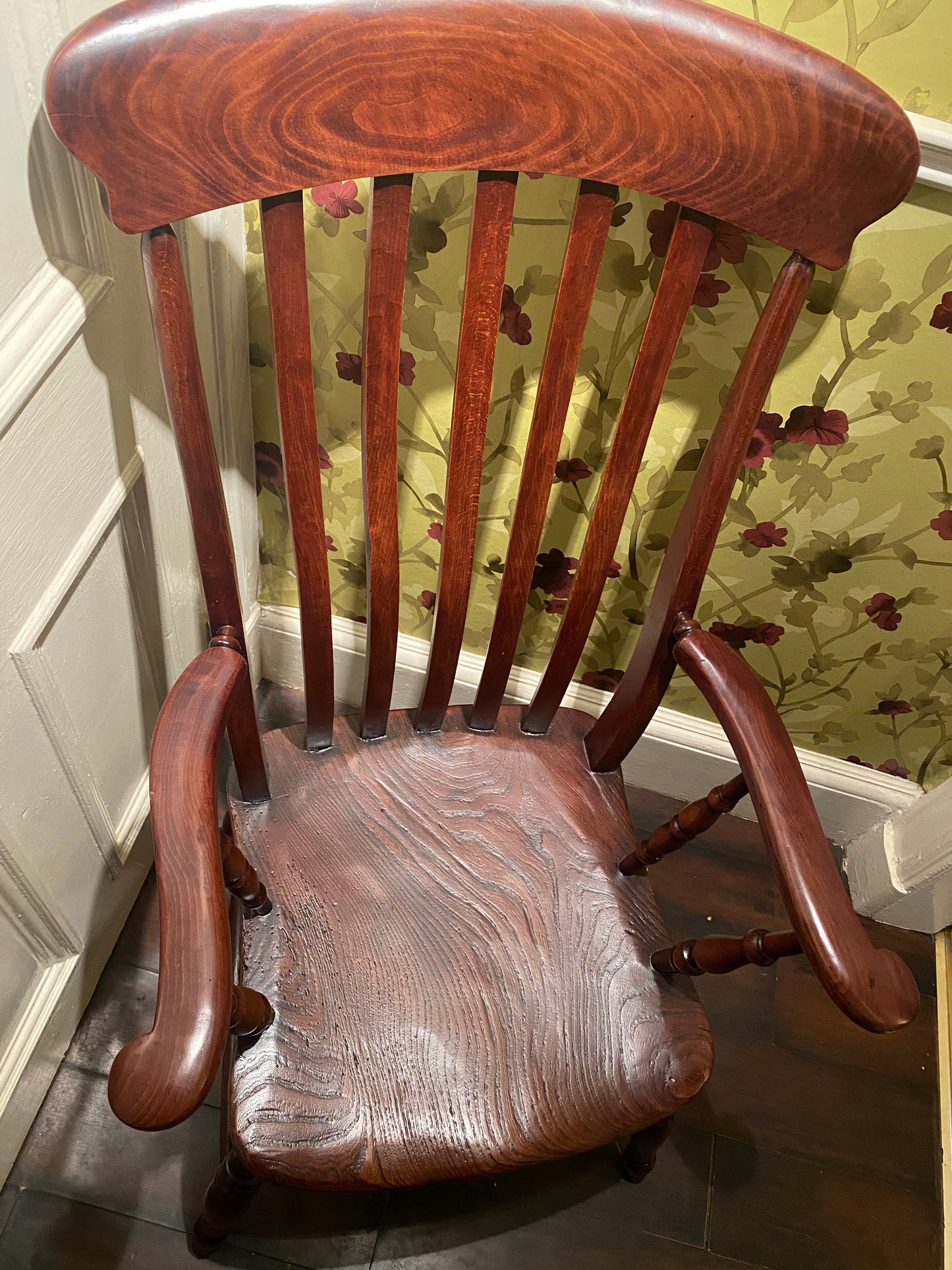 A 19th Century slat back Windsor grandfather armchair