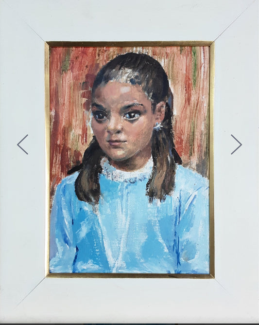 British school, portrait of a girl oil on board