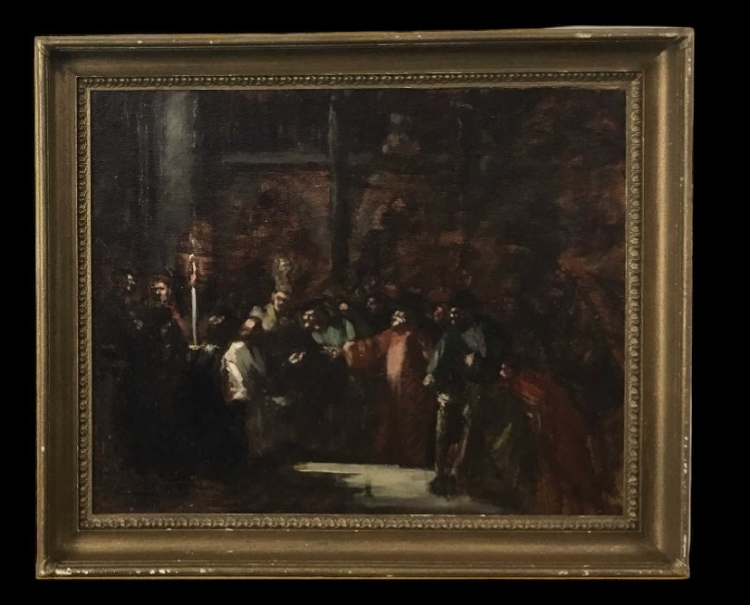 ‘The Argument’ oil on board by Frances Watt