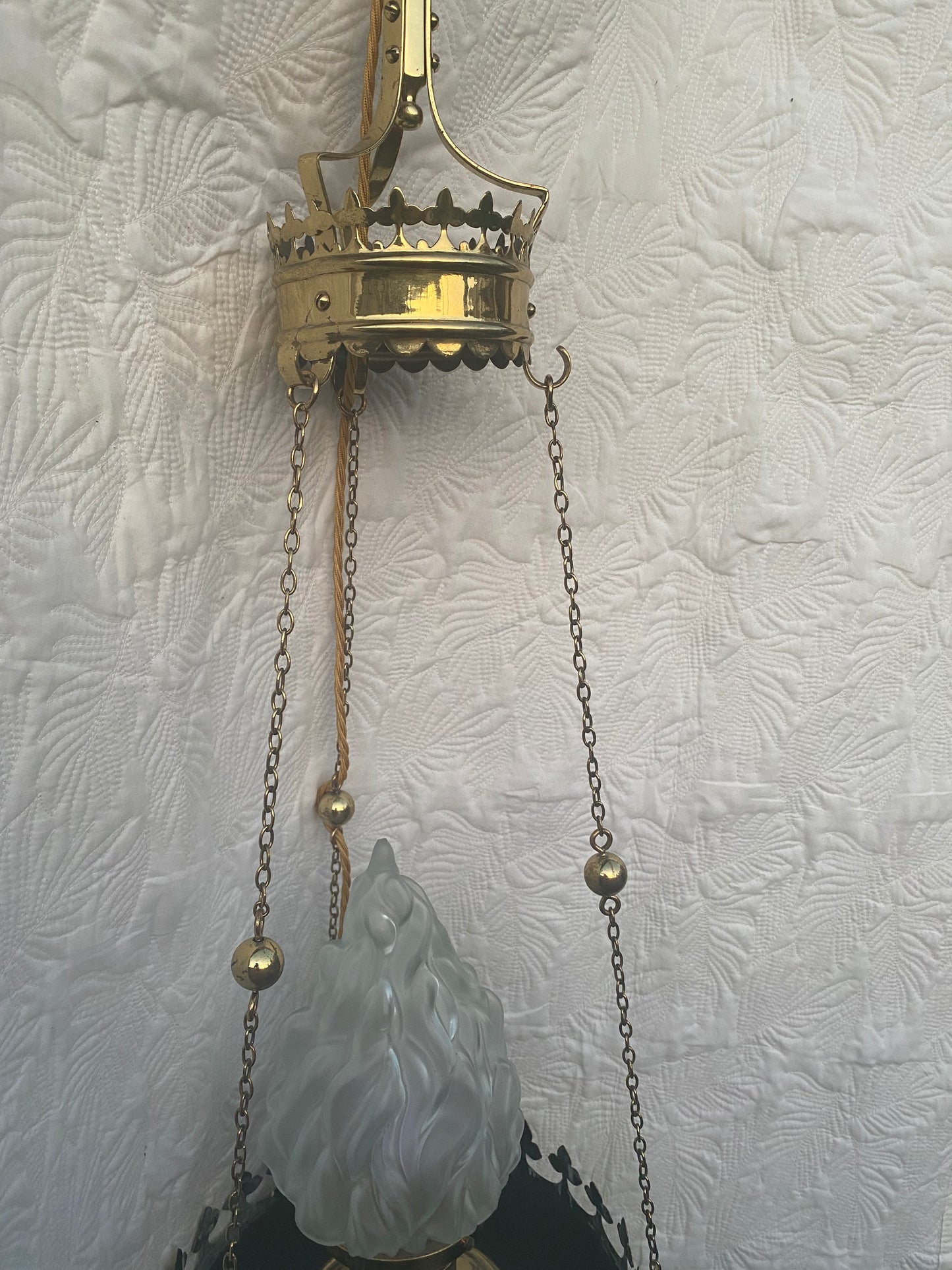 Victorian ecclesiastical style brass ceiling light