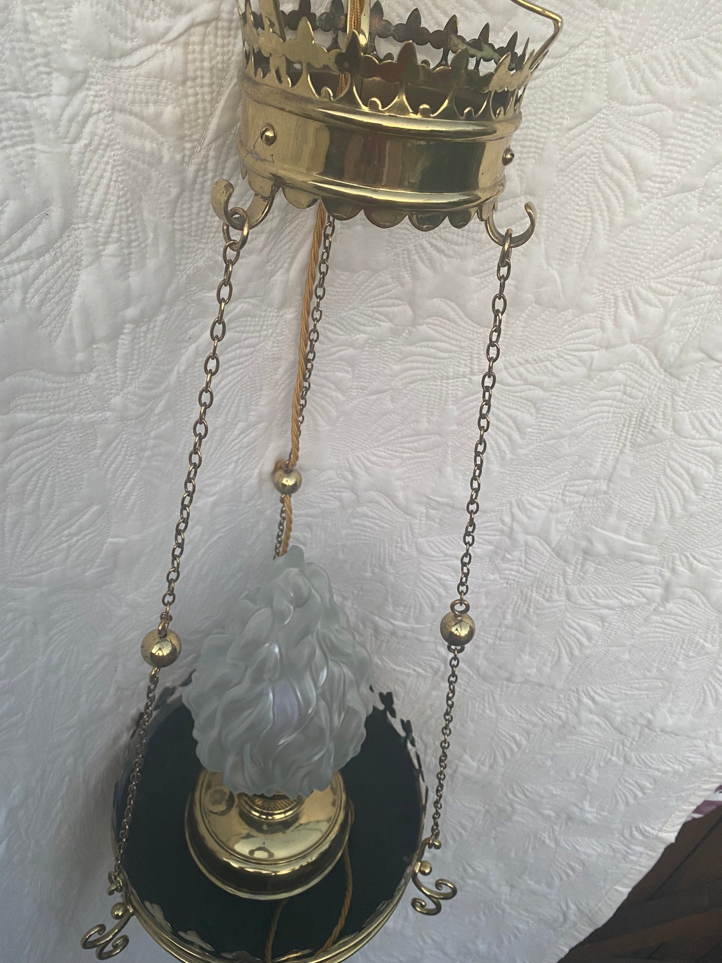 Victorian ecclesiastical style brass ceiling light